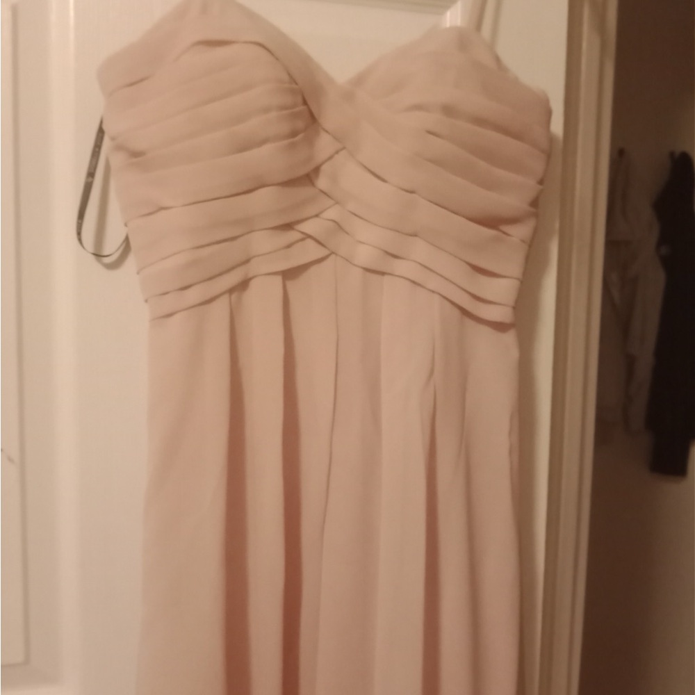 Elegant Strapless Blush Dress